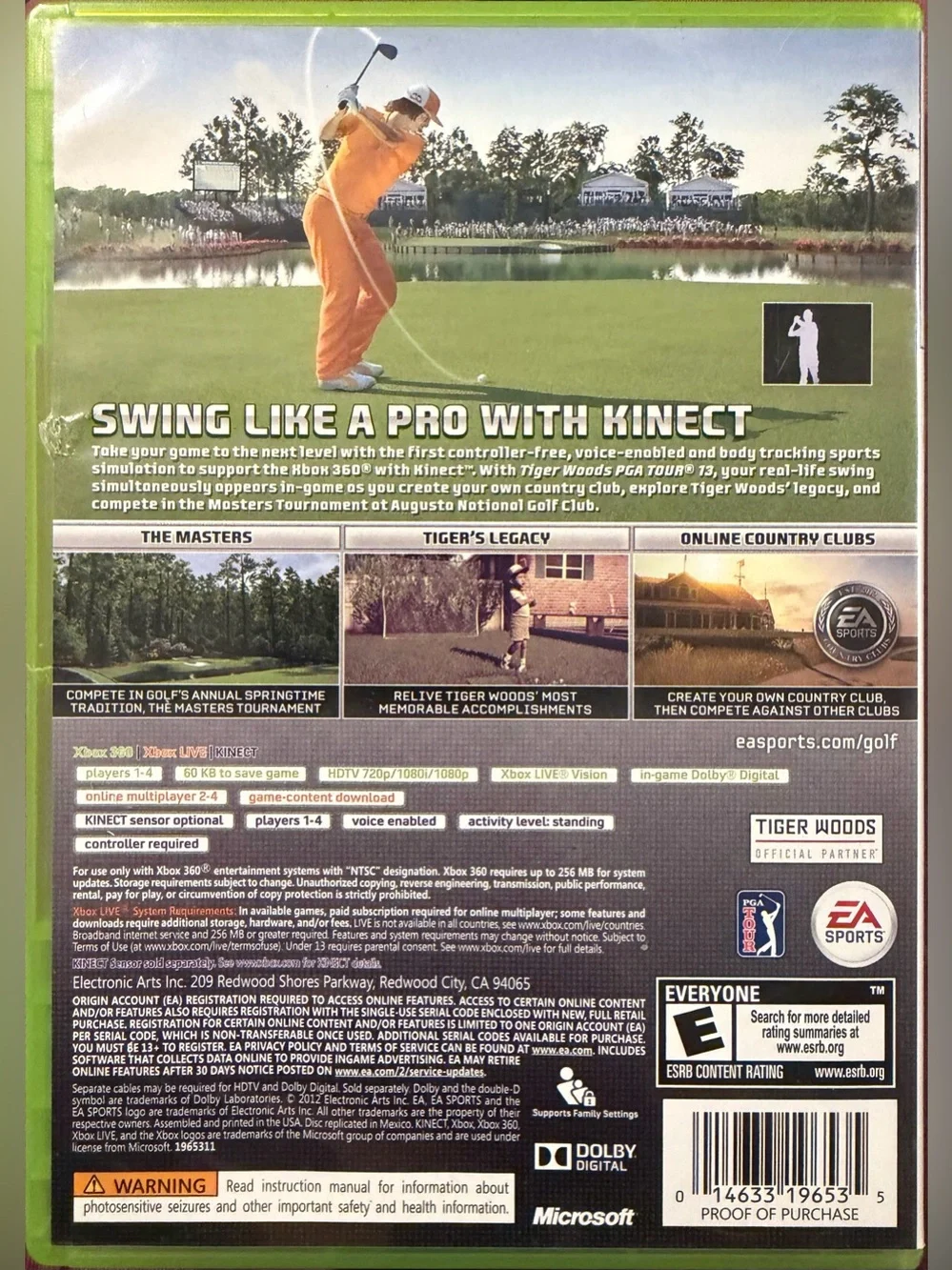 Xbox 360 Tiger Woods PGA TOUR 13 Game